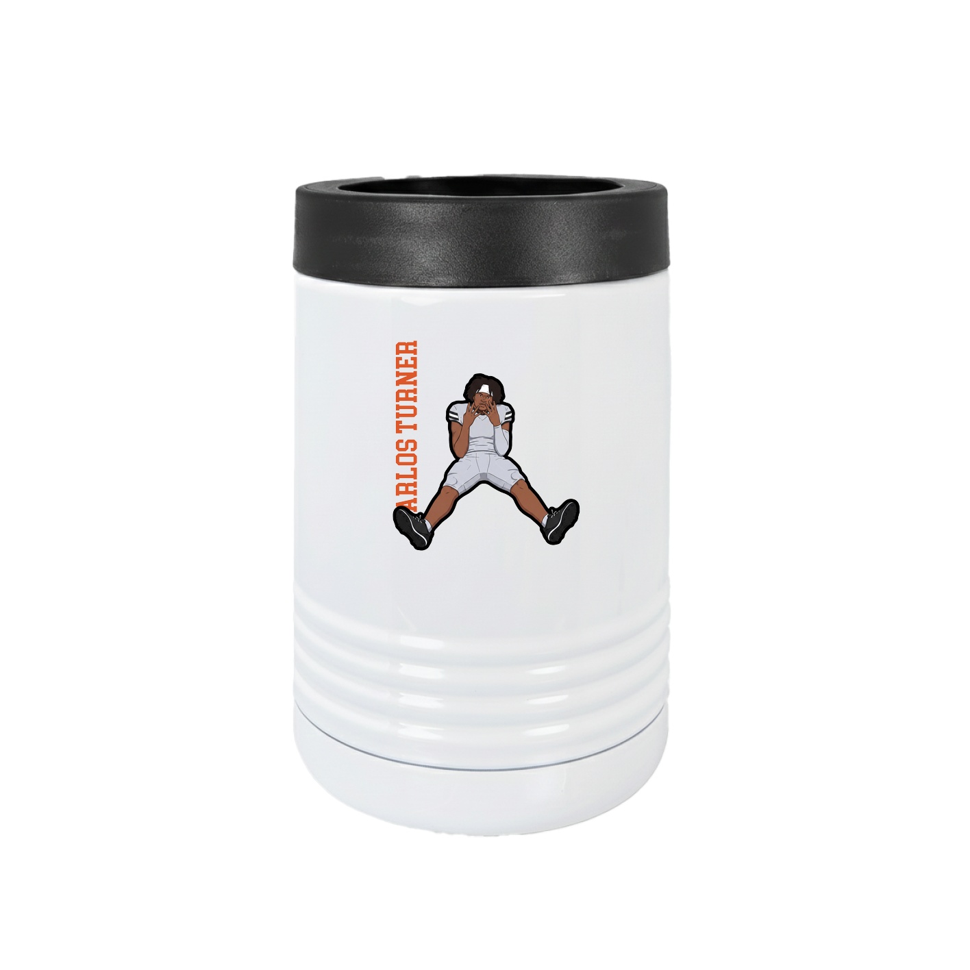 Beverage Holder — Name Vertical in White
