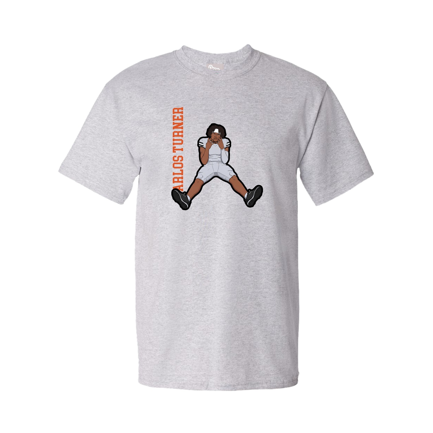 Youth Tee — Name Vertical in Grey