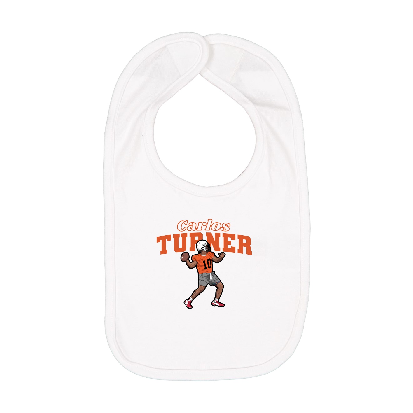 Infant Bib — Name Arch in White