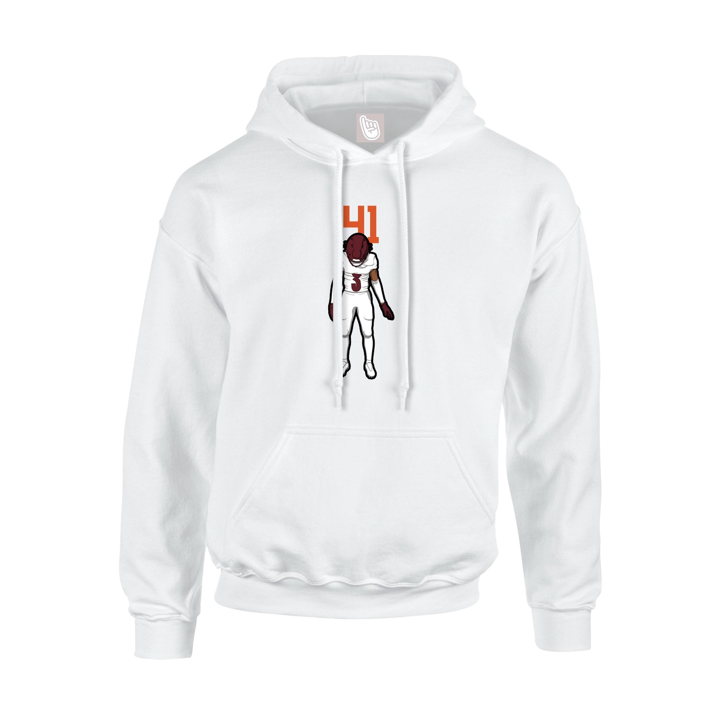 Hoodie — Number Top in White