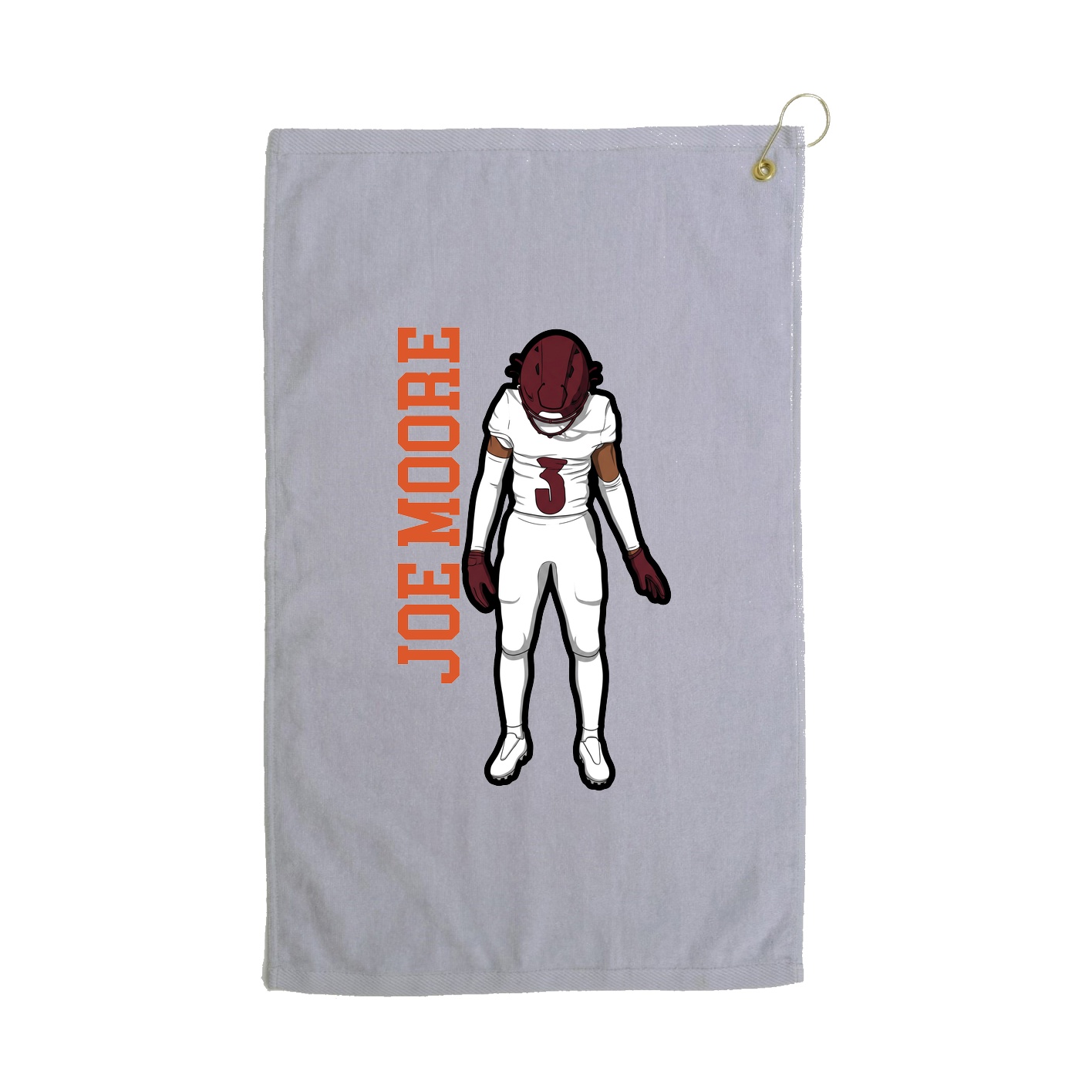 Golf Towel — Name Vertical in Grey