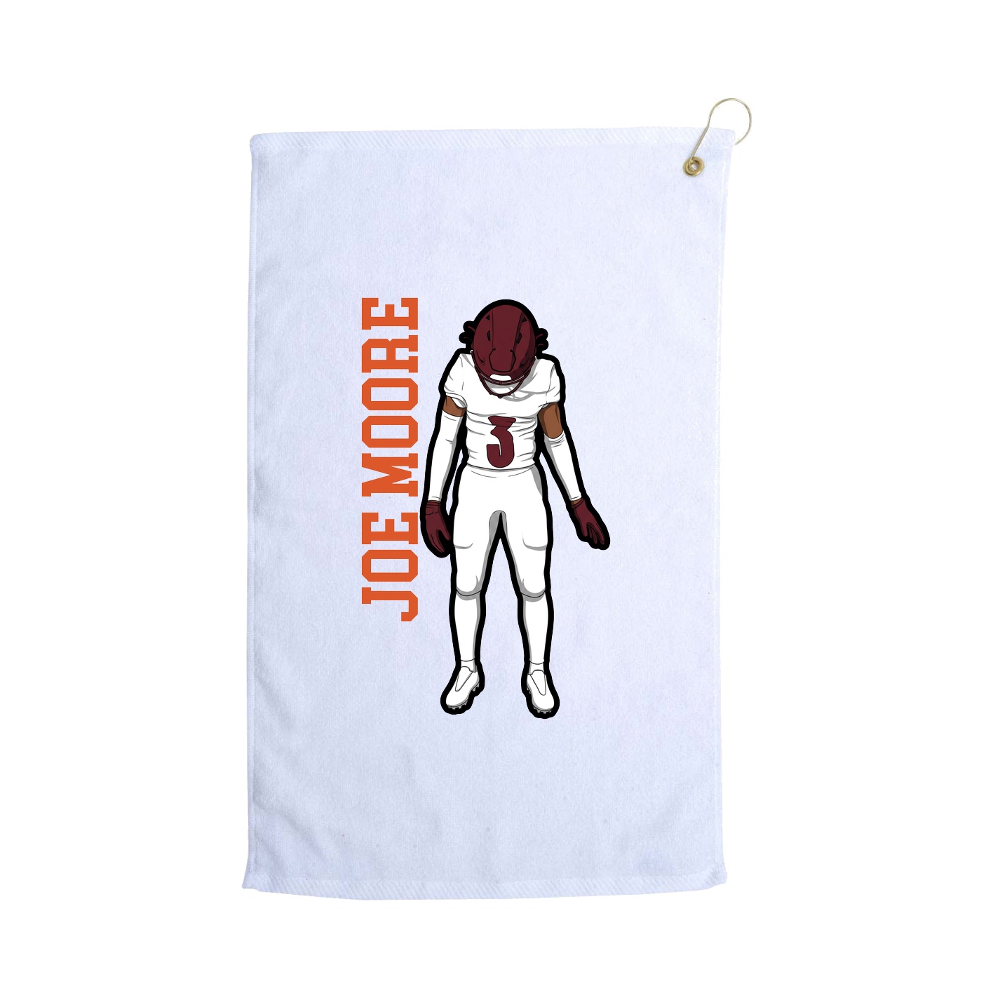 Golf Towel — Name Vertical in White