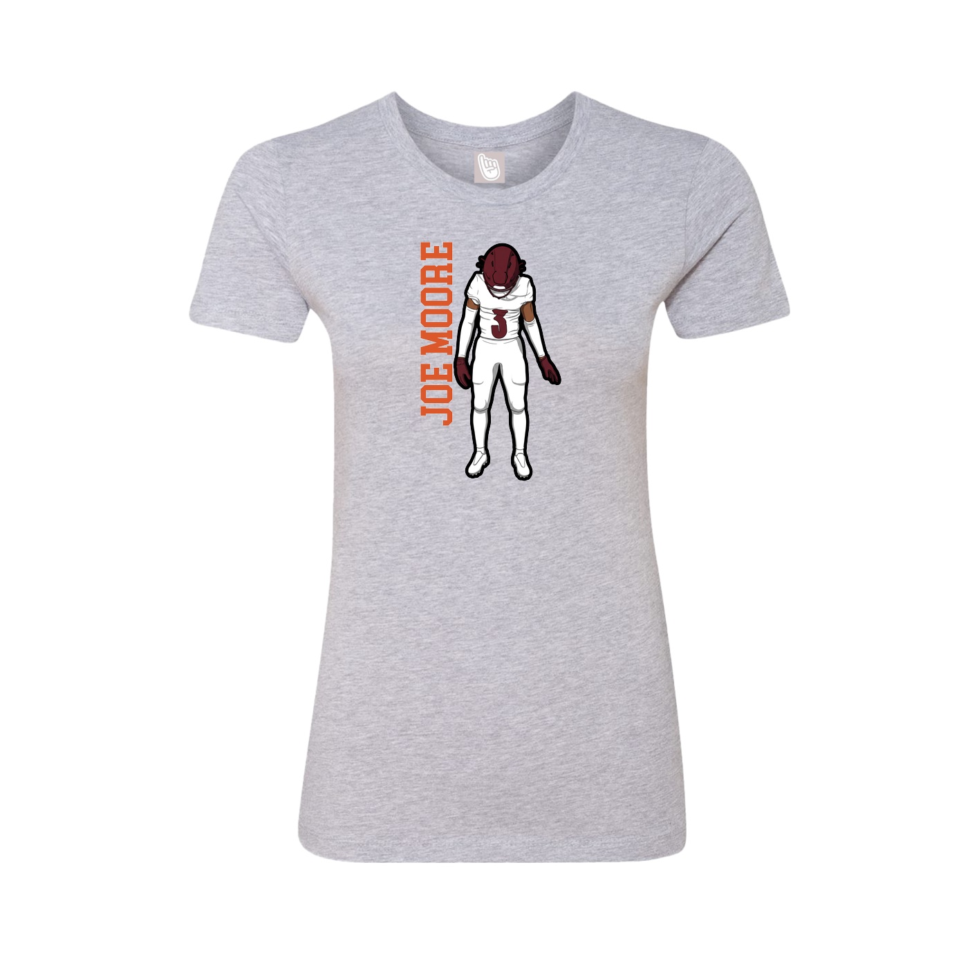 Fitted Women's Tee — Name Vertical in Grey