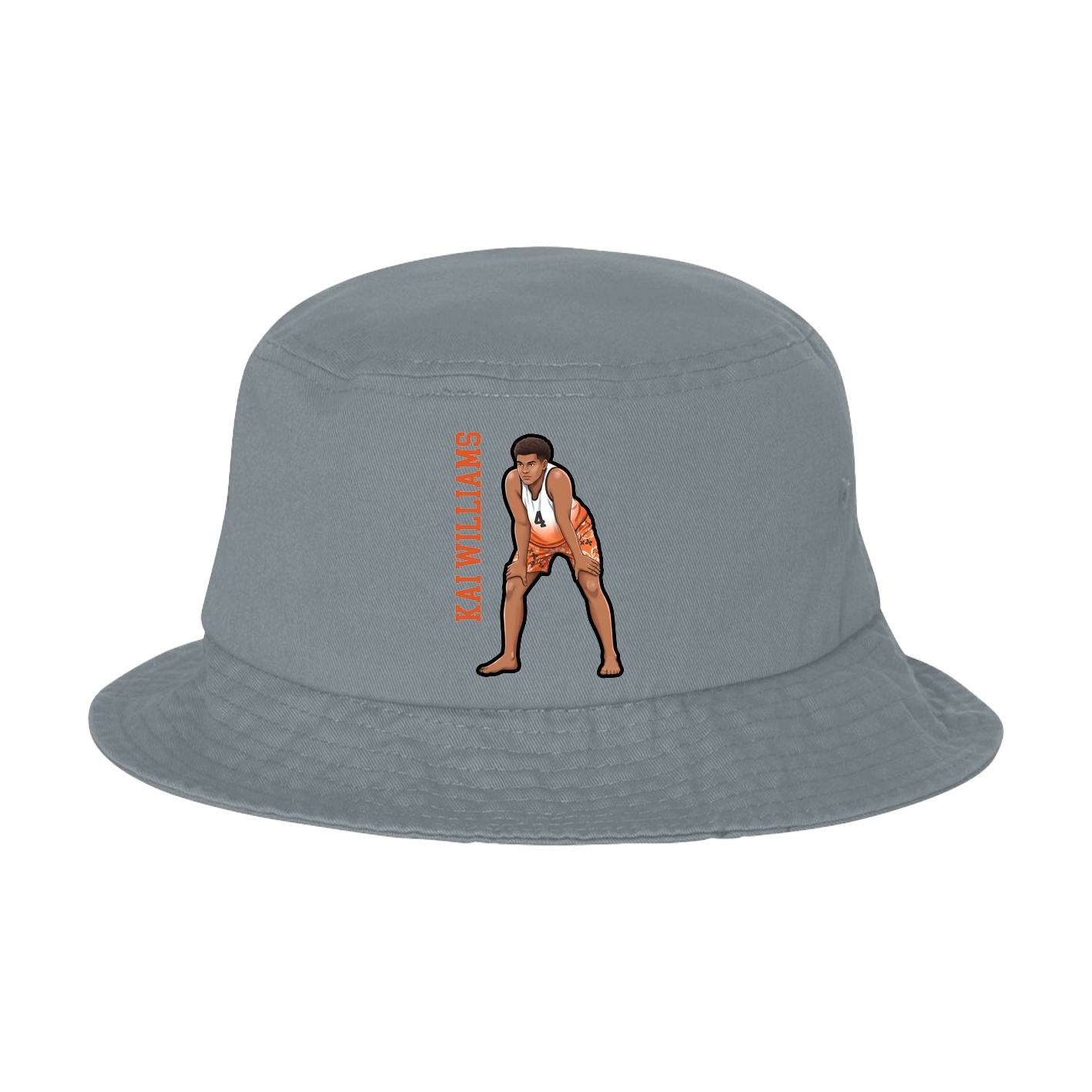 Bucket Cap — Name Vertical in Grey