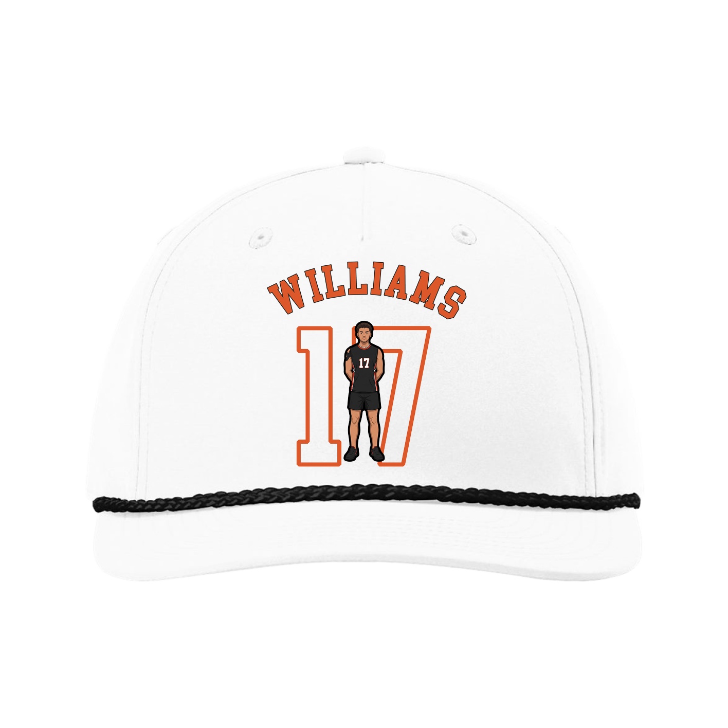 Five-Panel Classic Rope Cap — Shirsey Arch in White