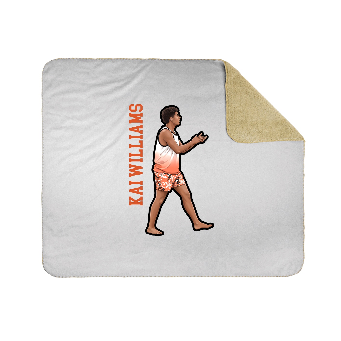 Throw Blanket — Name Vertical in White