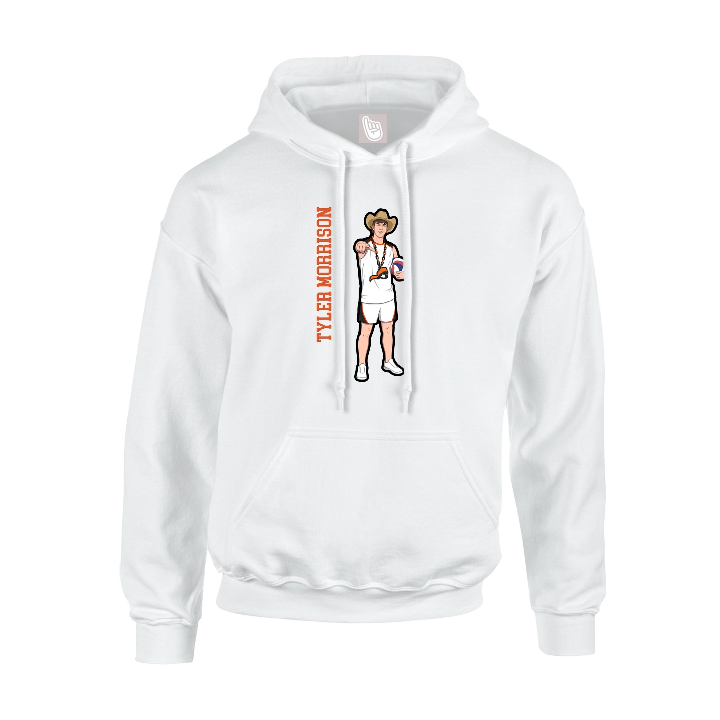 Youth Hoodie — Name Vertical in White