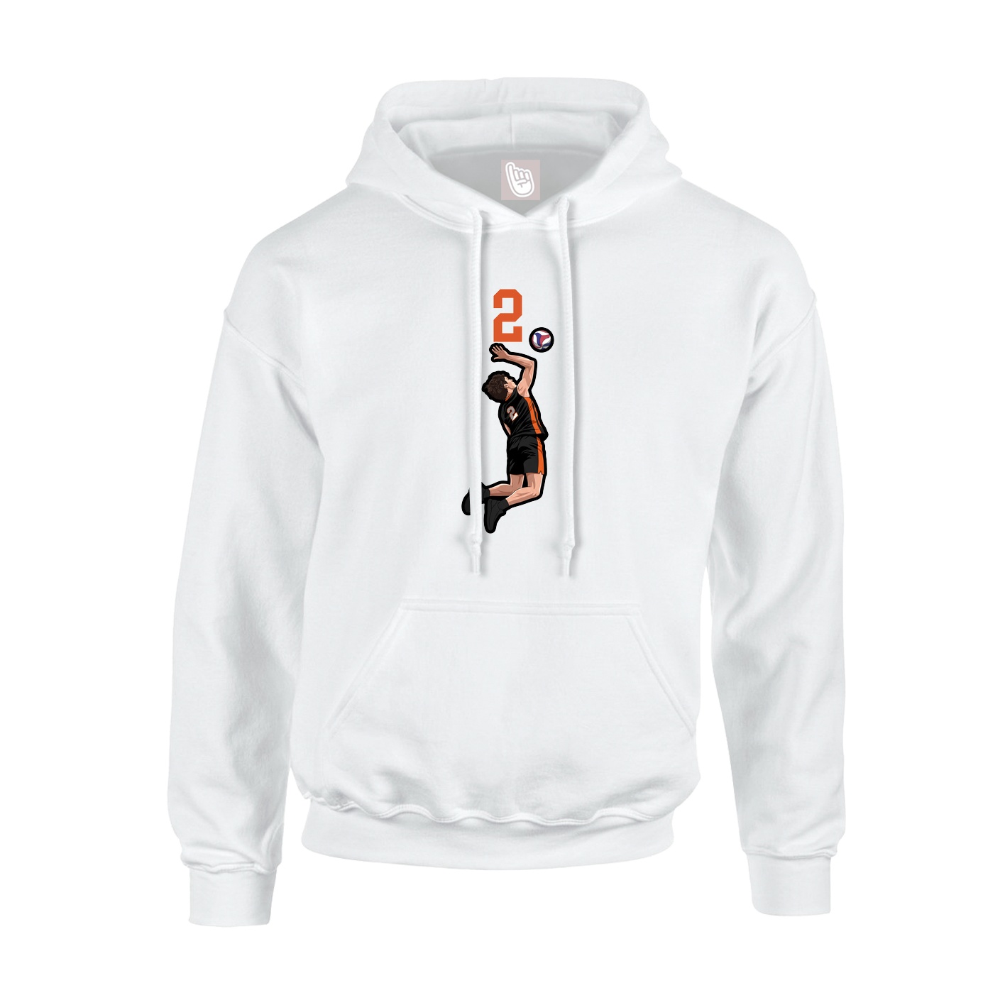 Hoodie — Number Top in White