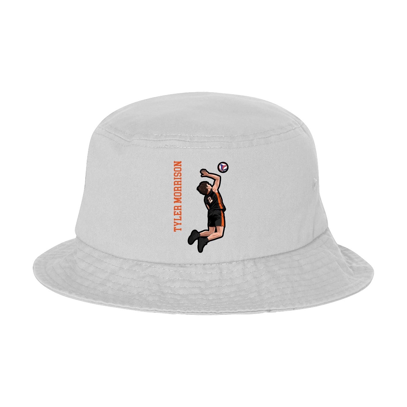 Bucket Cap — Name Vertical in White