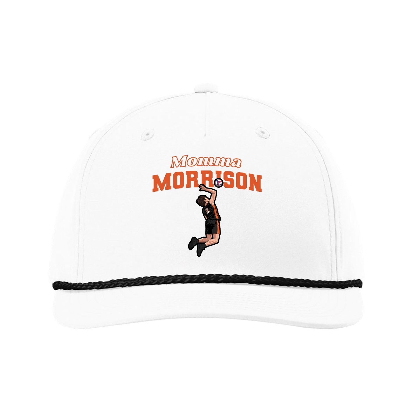 Five-Panel Classic Rope Cap — Mothers Day Block in White