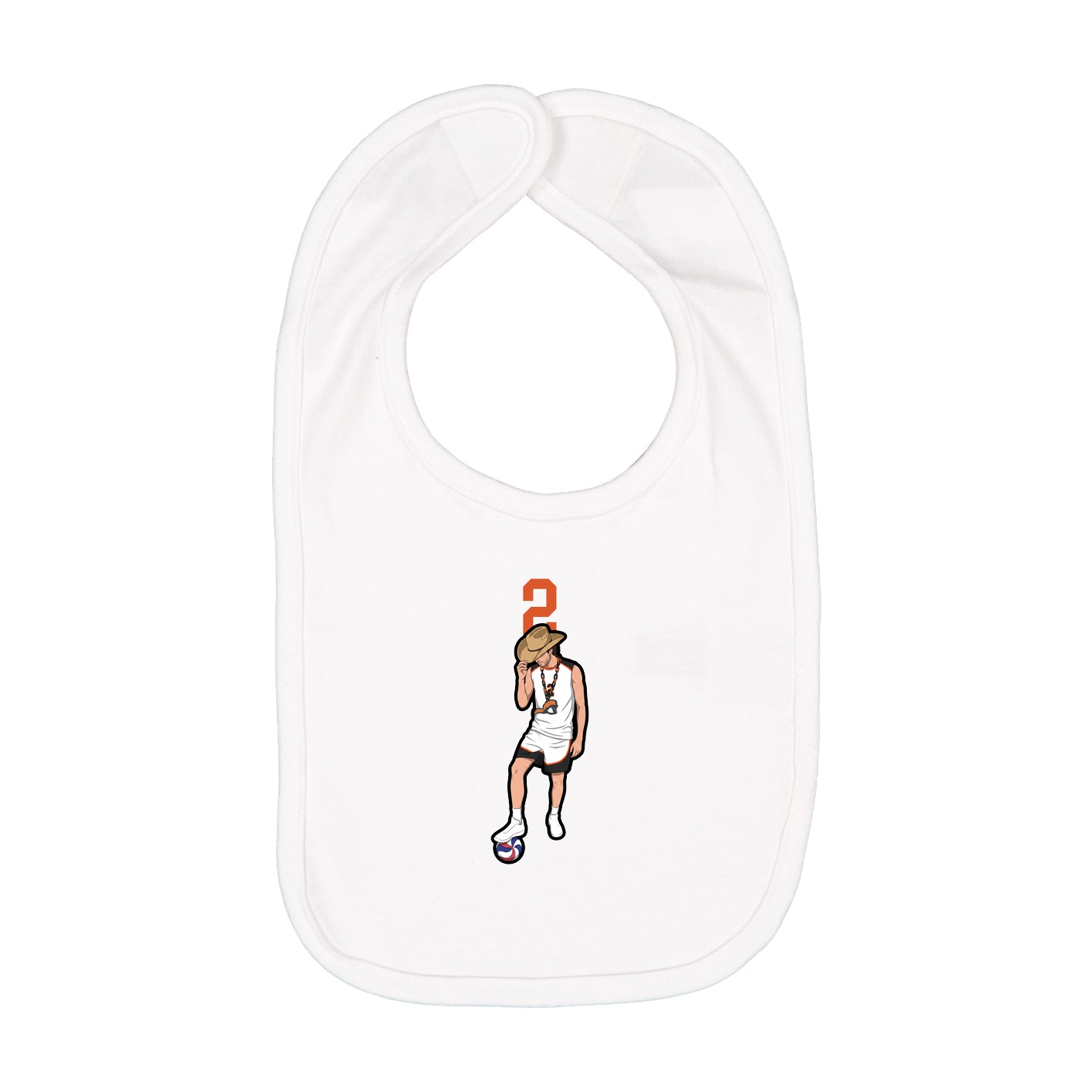 Infant Bib — Number Top in White