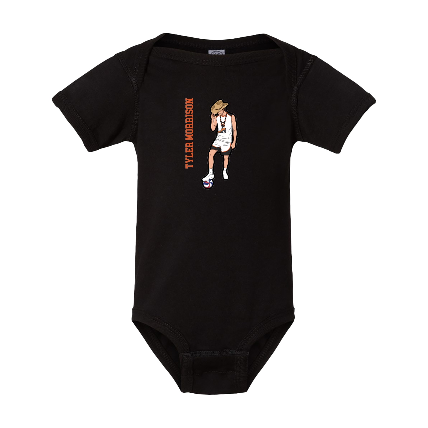 Baby Onesie — Name Vertical in Black