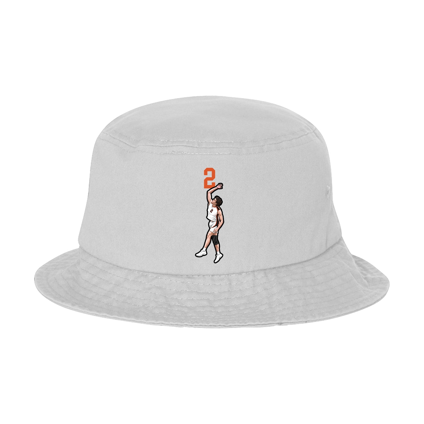Bucket Cap — Number Top in White