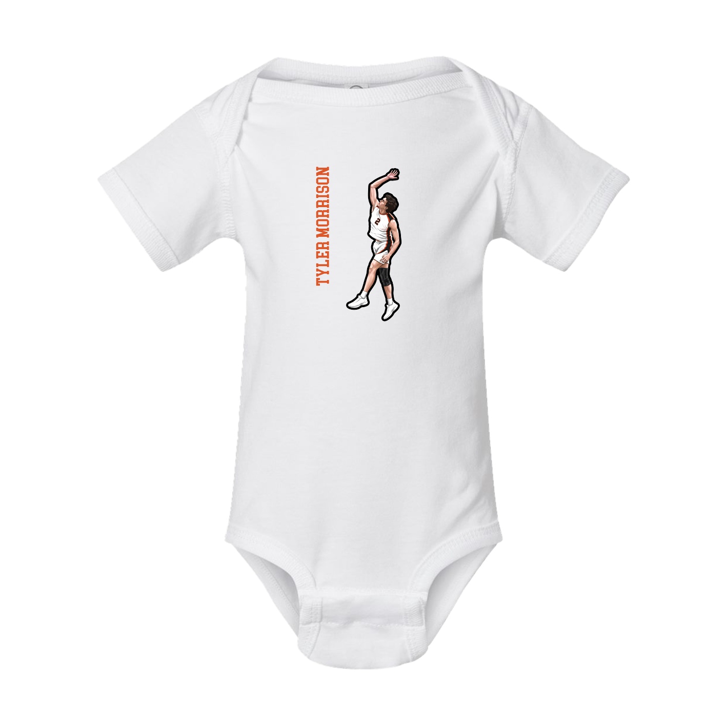 Baby Onesie — Name Vertical in White