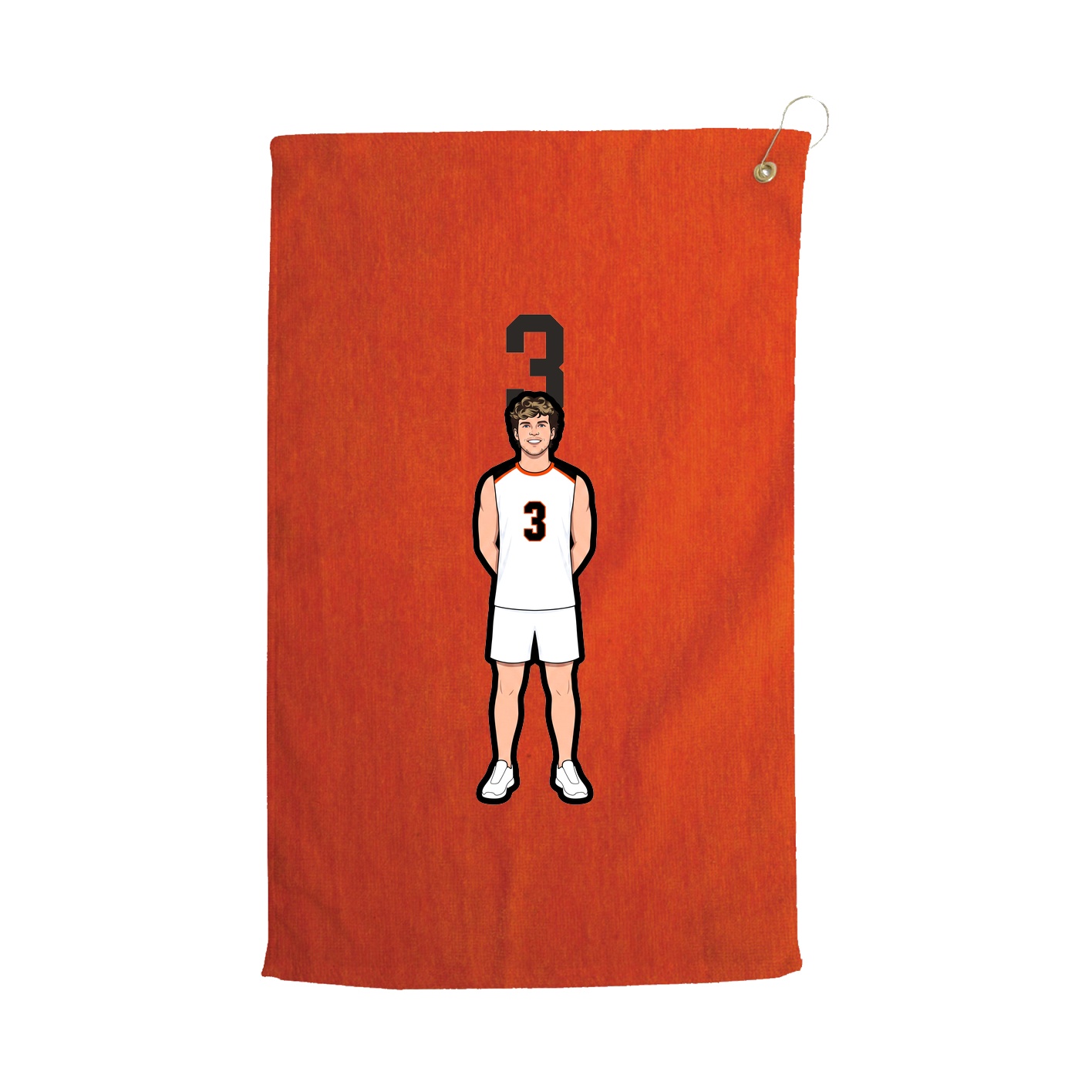 Golf Towel — Number Top in Orange