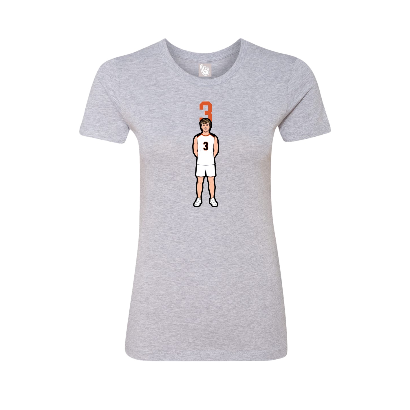 Fitted Women's Tee — Number Top in Grey