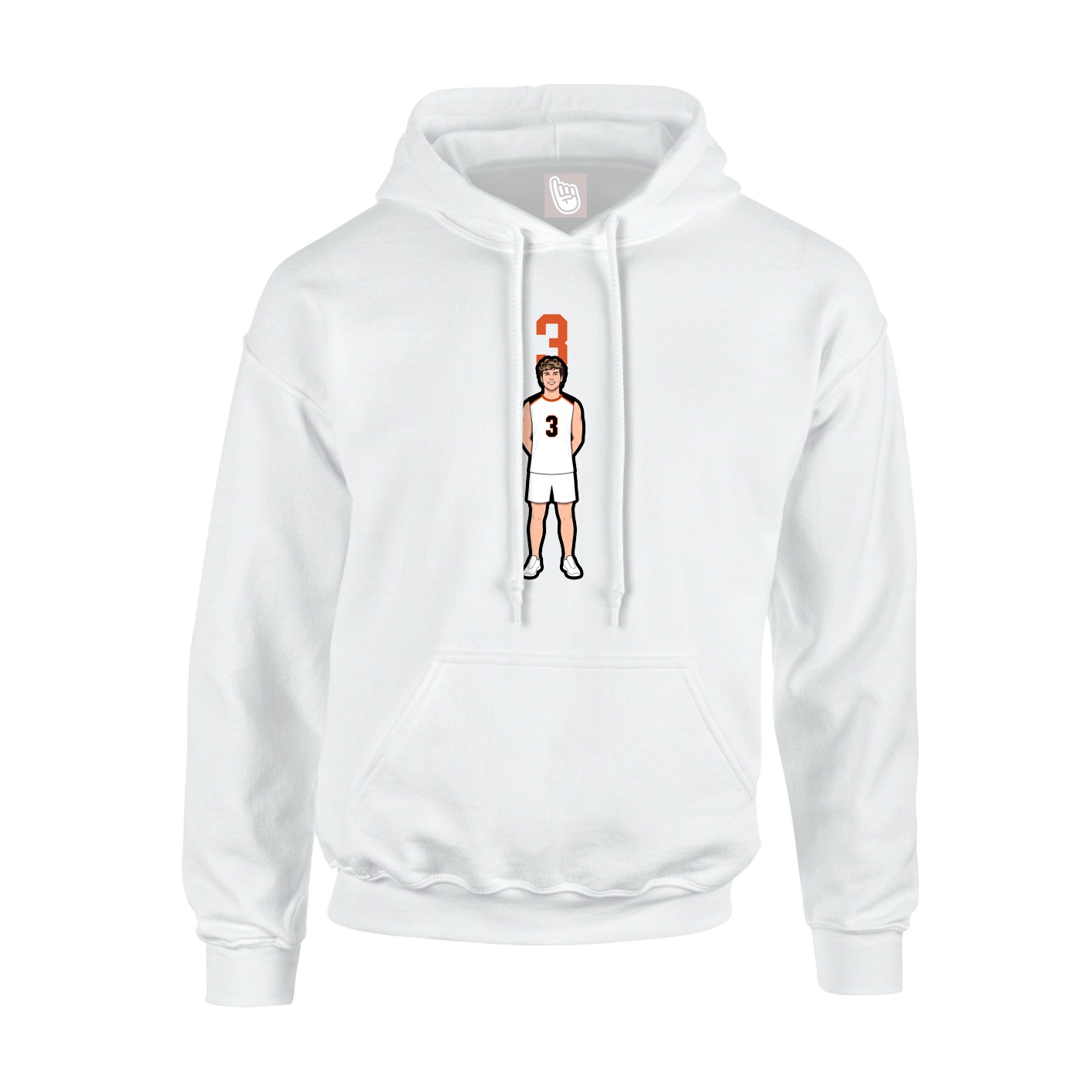 Hoodie — Number Top in White