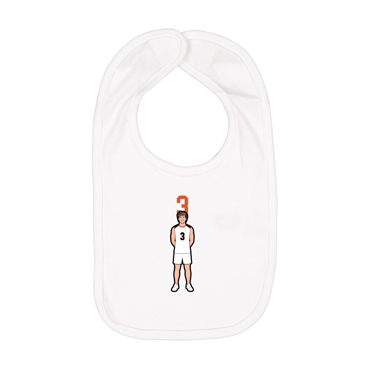 Infant Bib — Number Top in White