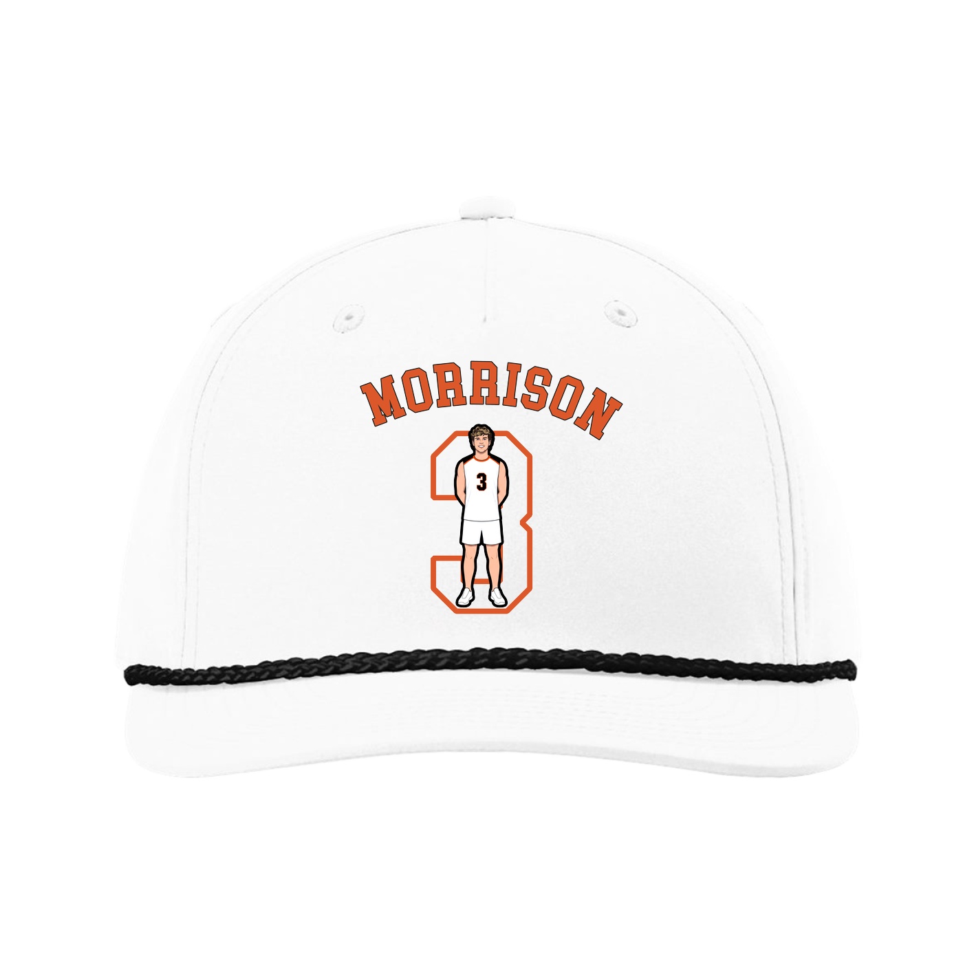 Five-Panel Classic Rope Cap — Shirsey Arch in White