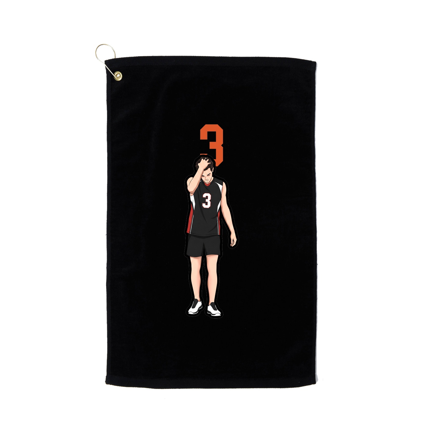 Golf Towel — Number Top in Black