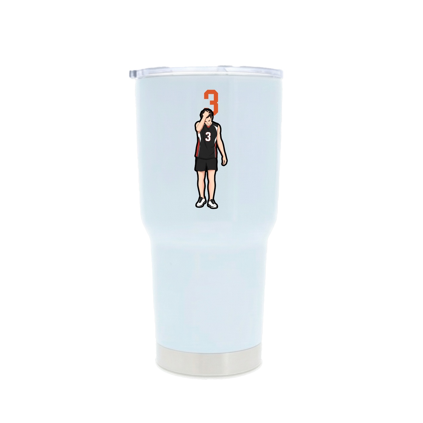 30oz Stainless Steel Tumbler — Number Top in White