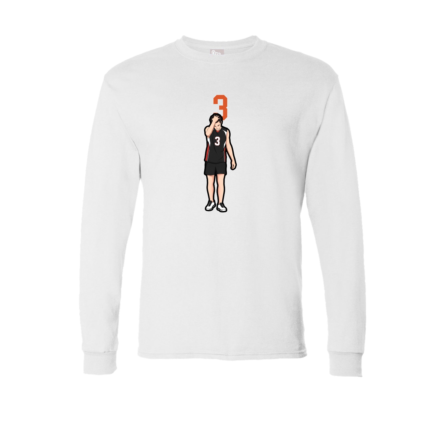 Long Sleeve Tee — Number Top in White