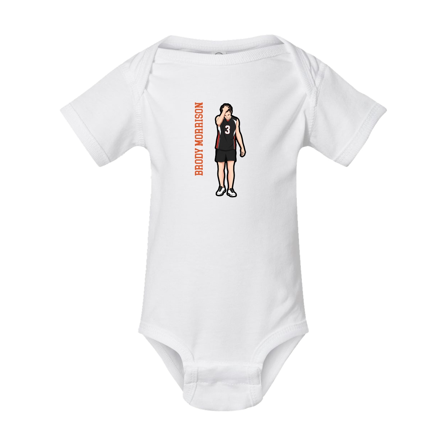 Baby Onesie — Name Vertical in White