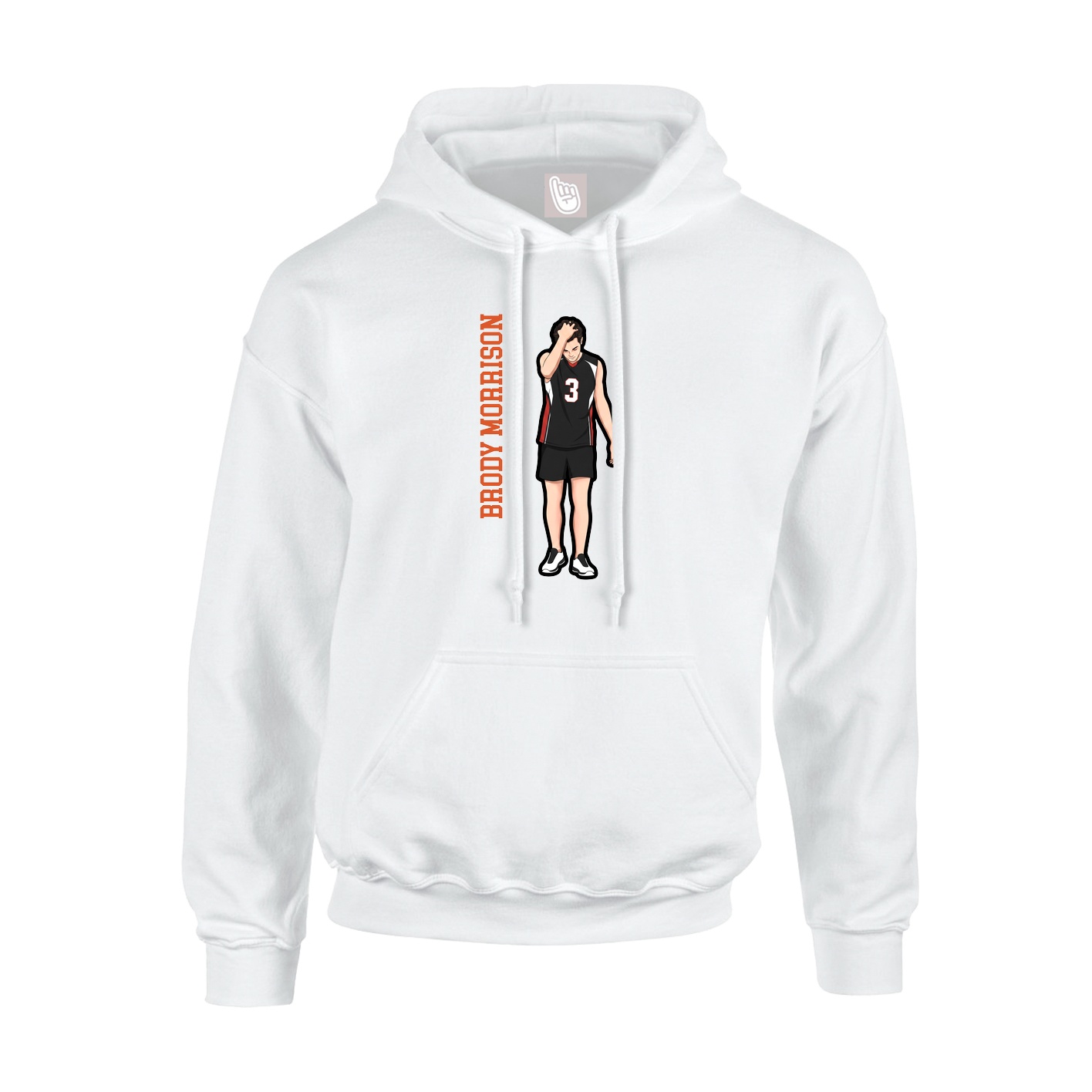 Youth Hoodie — Name Vertical in White