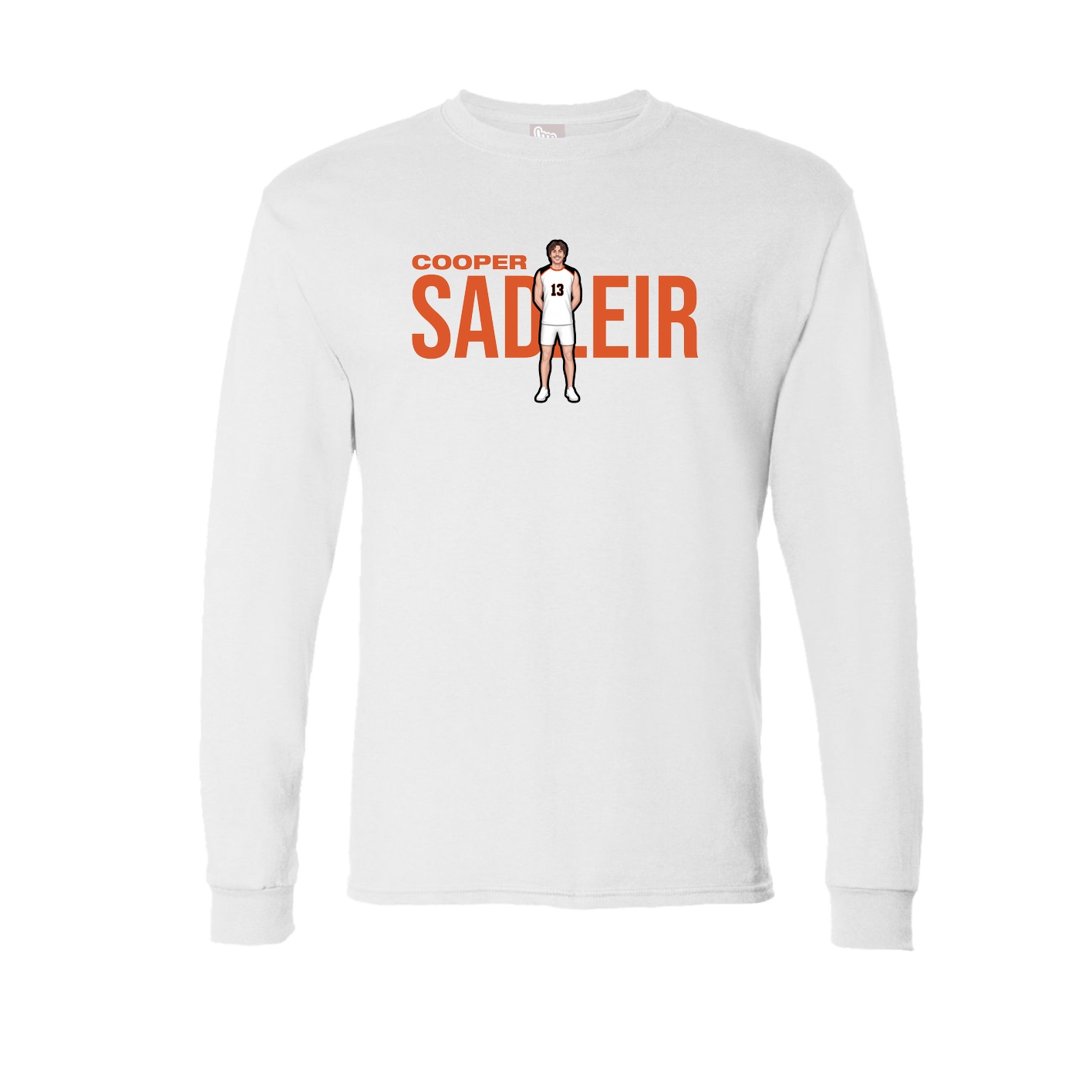 Long Sleeve Tee — Player Name in White