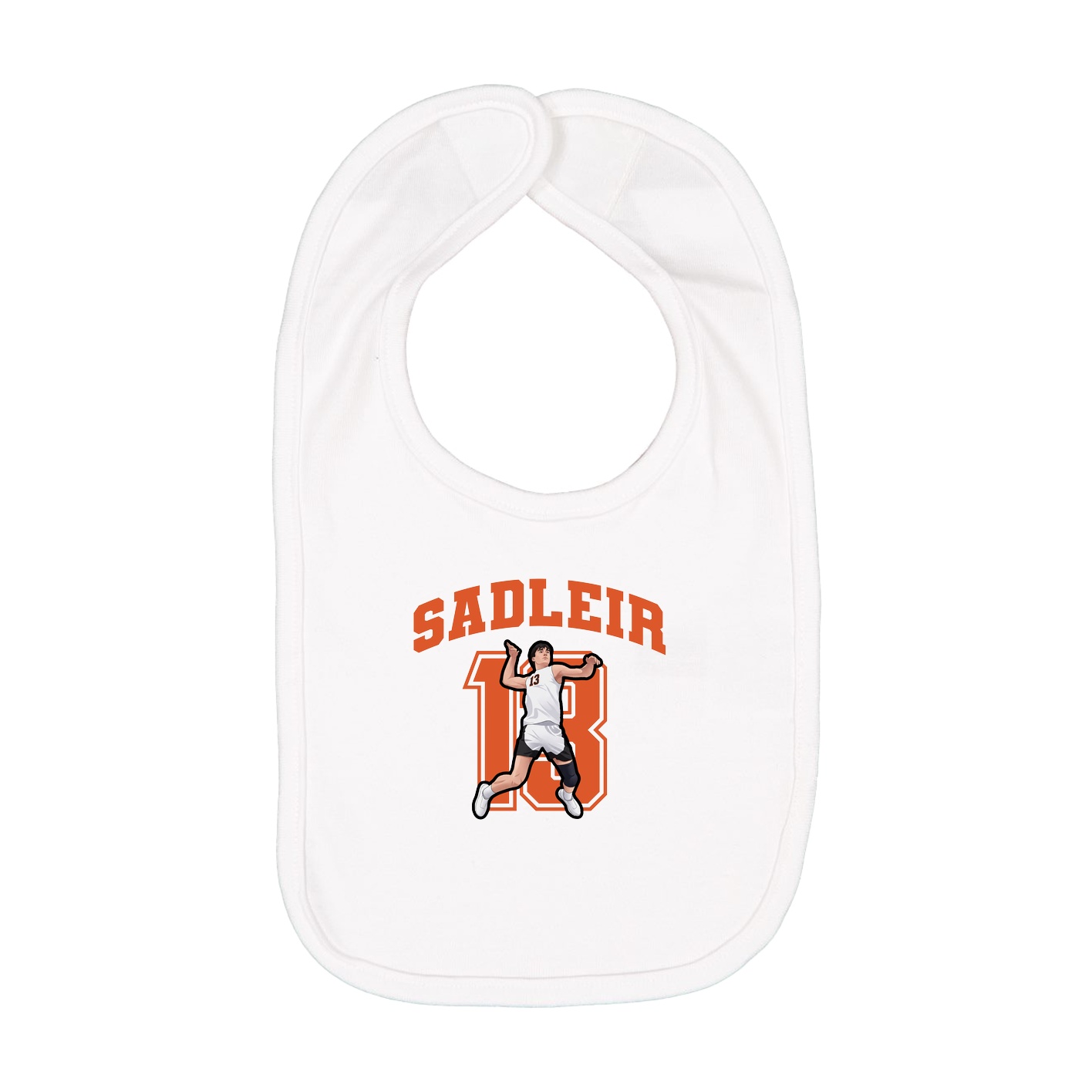 Infant Bib — Number in White