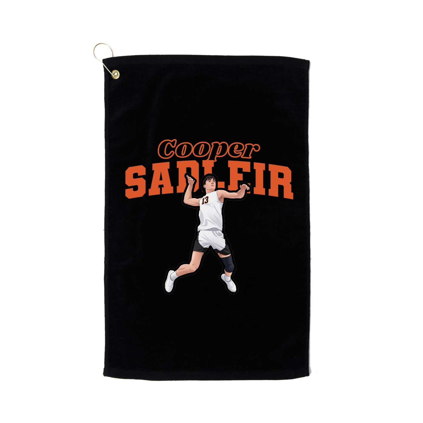 Golf Towel — Name Arch in Black