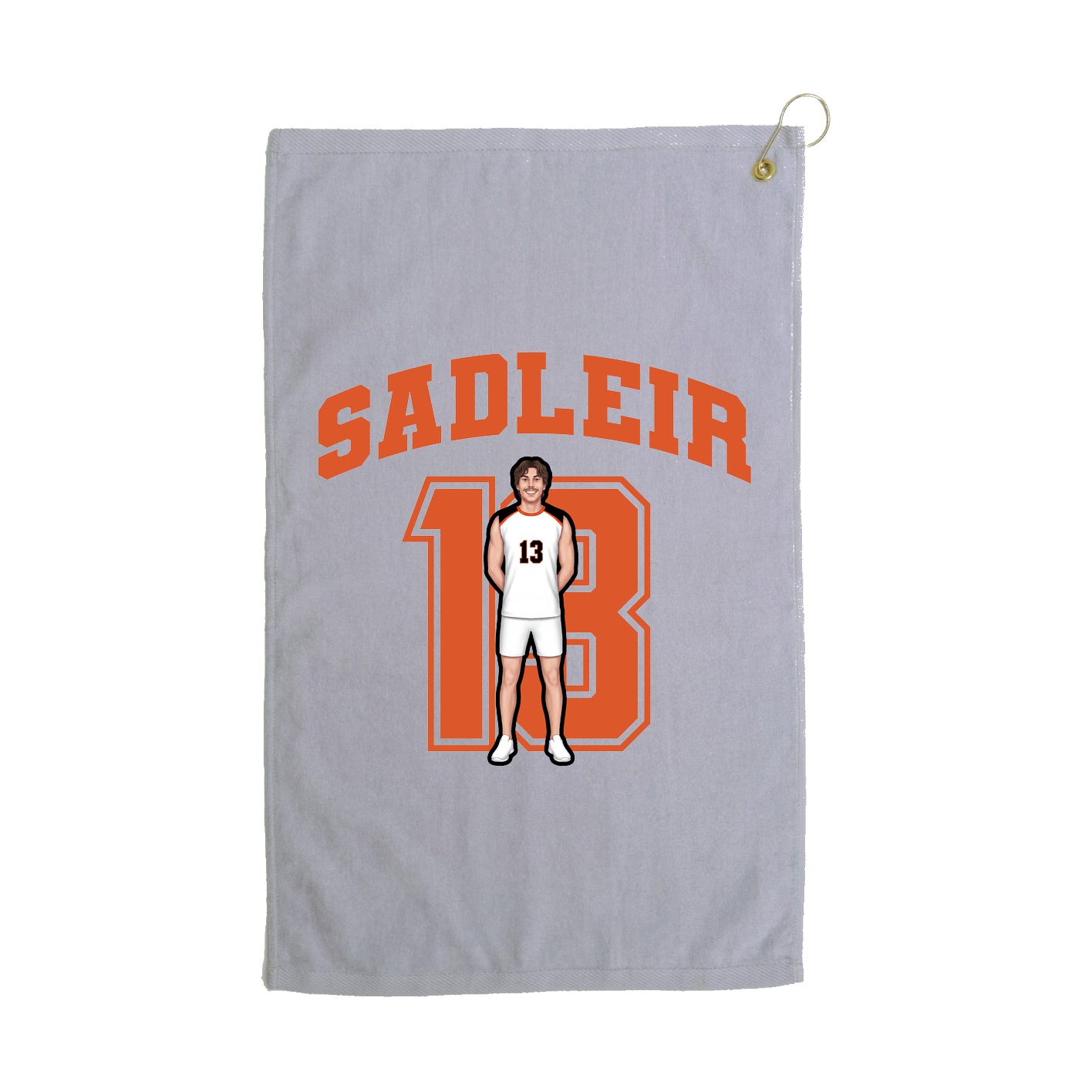 Golf Towel — Number in Grey