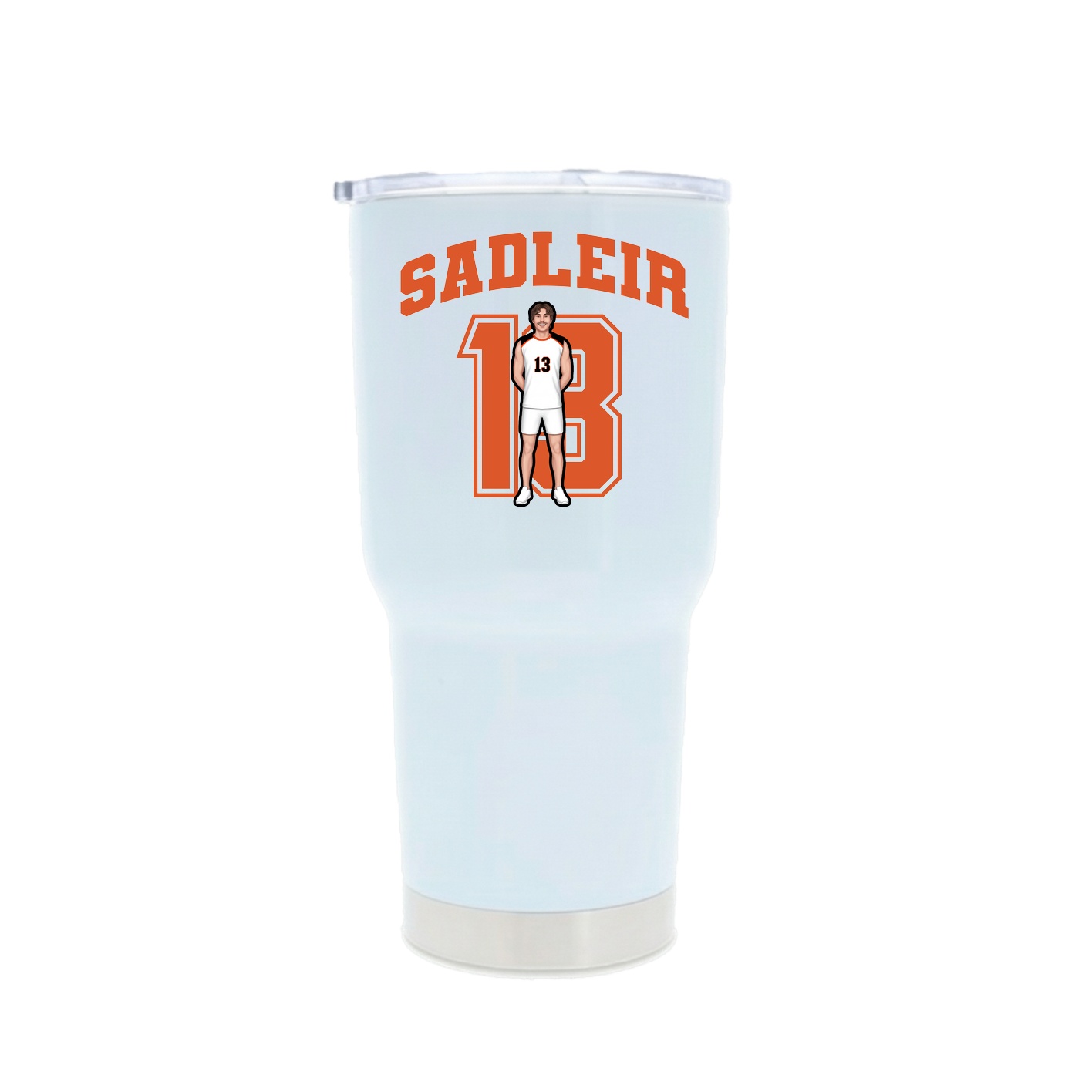 30oz Stainless Steel Tumbler — Number in White