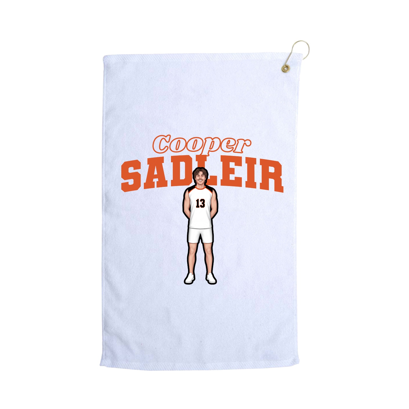 Golf Towel — Name Arch in White