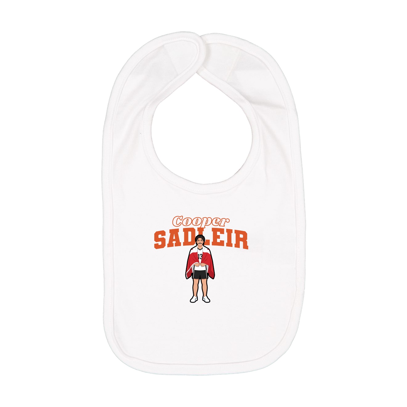Infant Bib — Name Arch in White