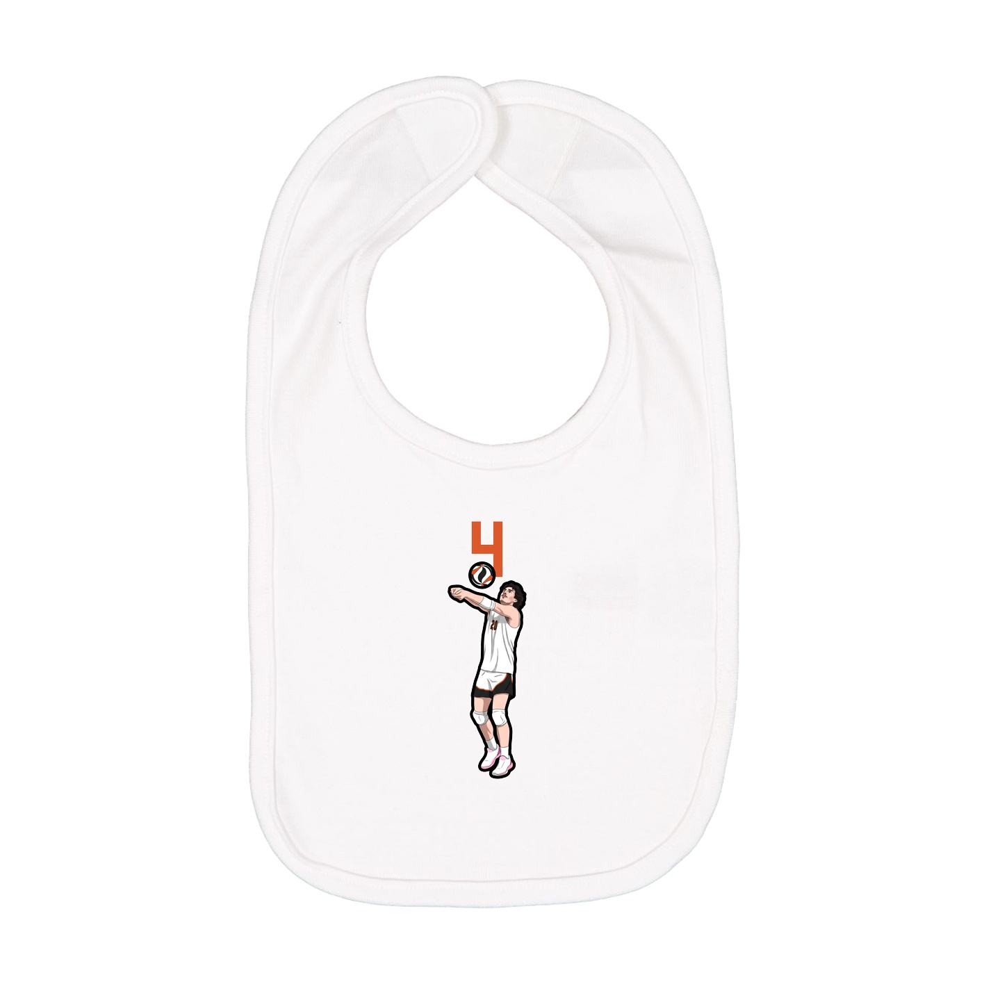 Infant Bib — Number Top in White