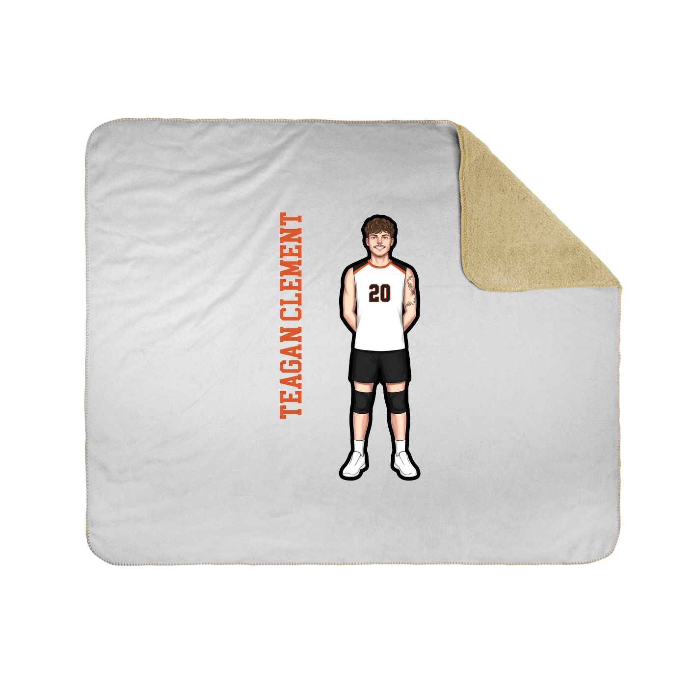 Throw Blanket — Name Vertical in White