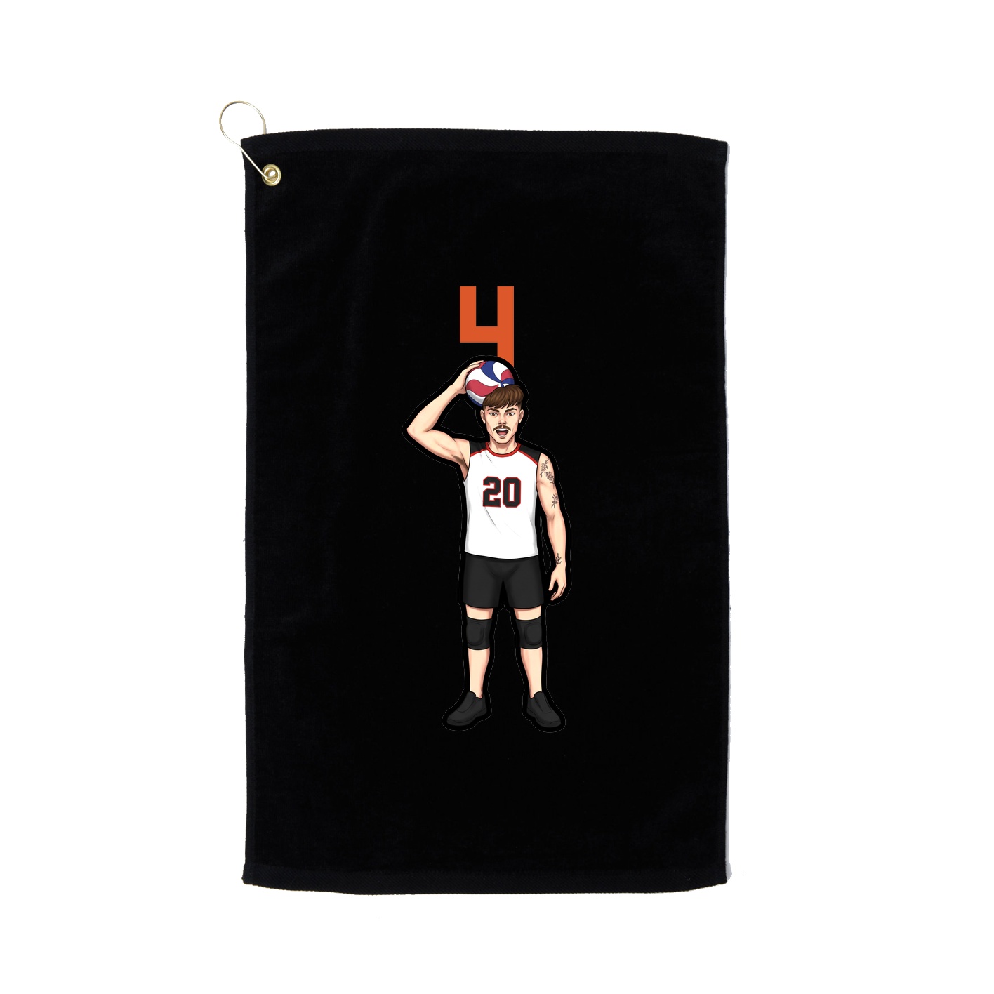 Golf Towel — Number Top in Black