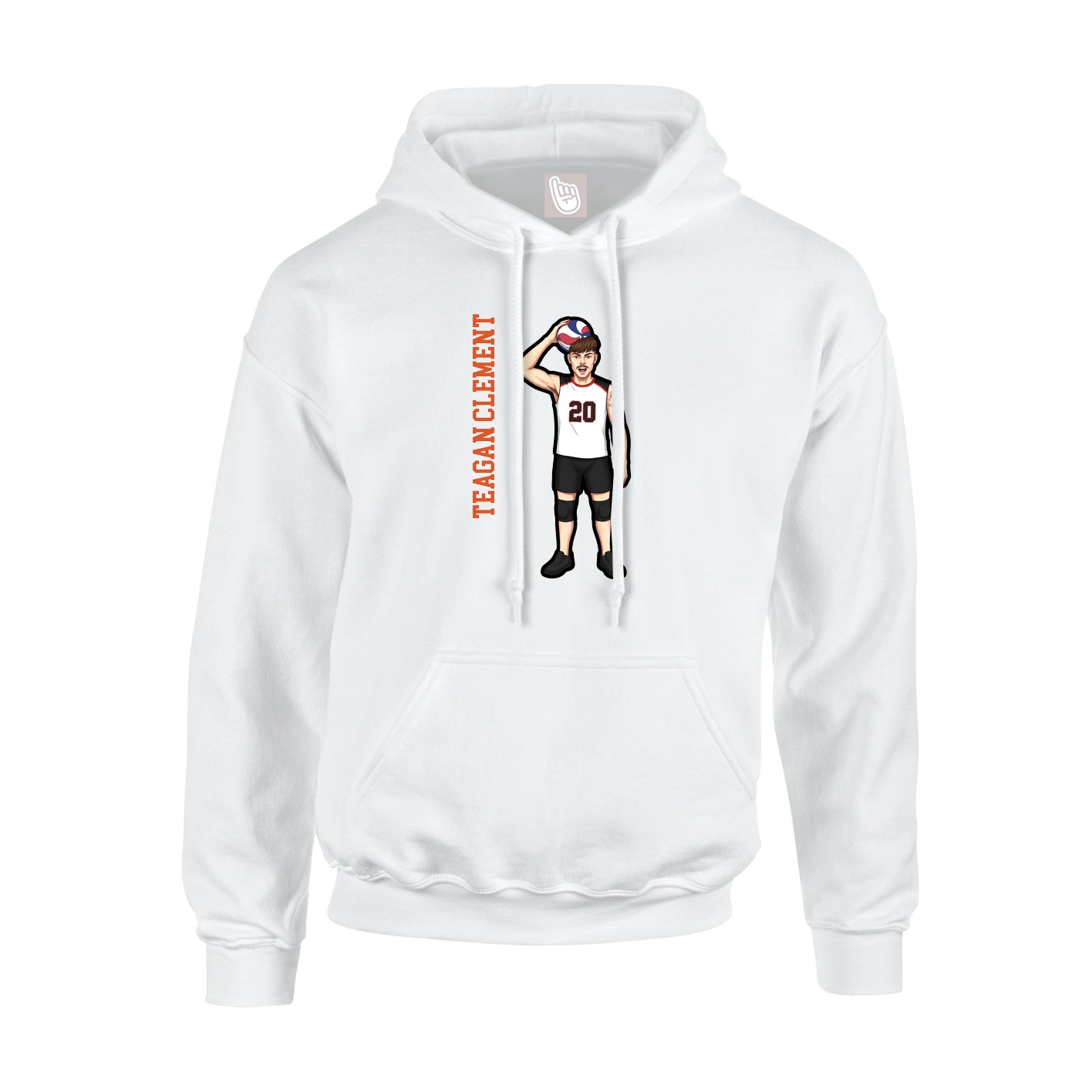 Youth Hoodie — Name Vertical in White