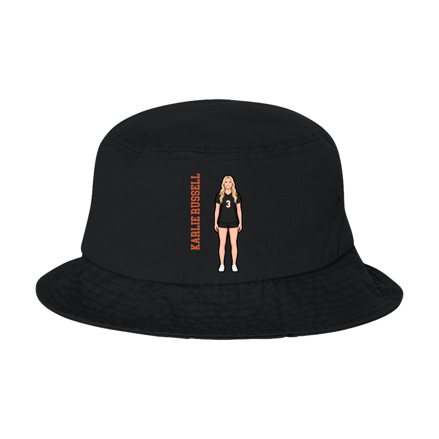 Bucket Cap — Name Vertical in Black