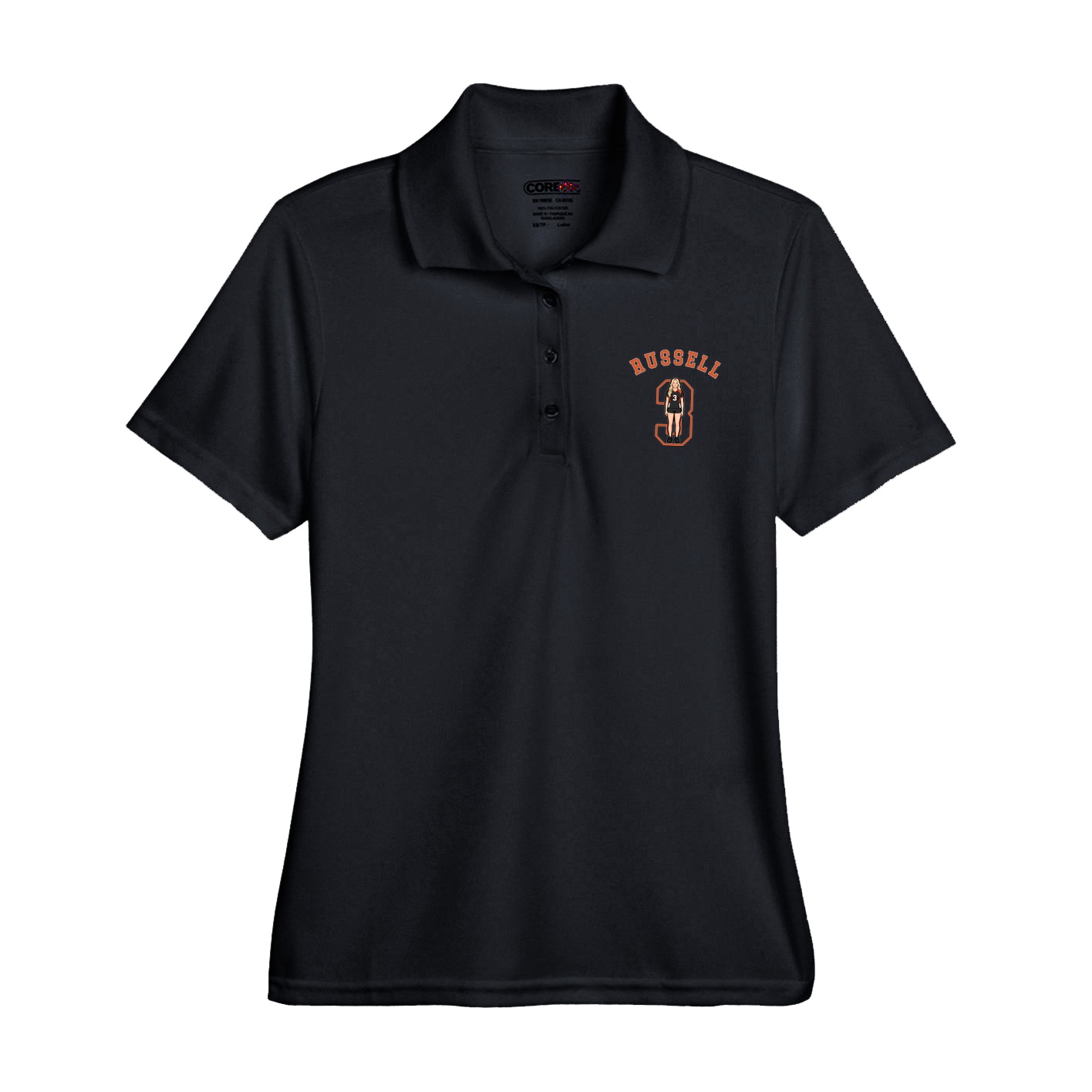 Womens Performance Polo — Shirsey Arch in Black