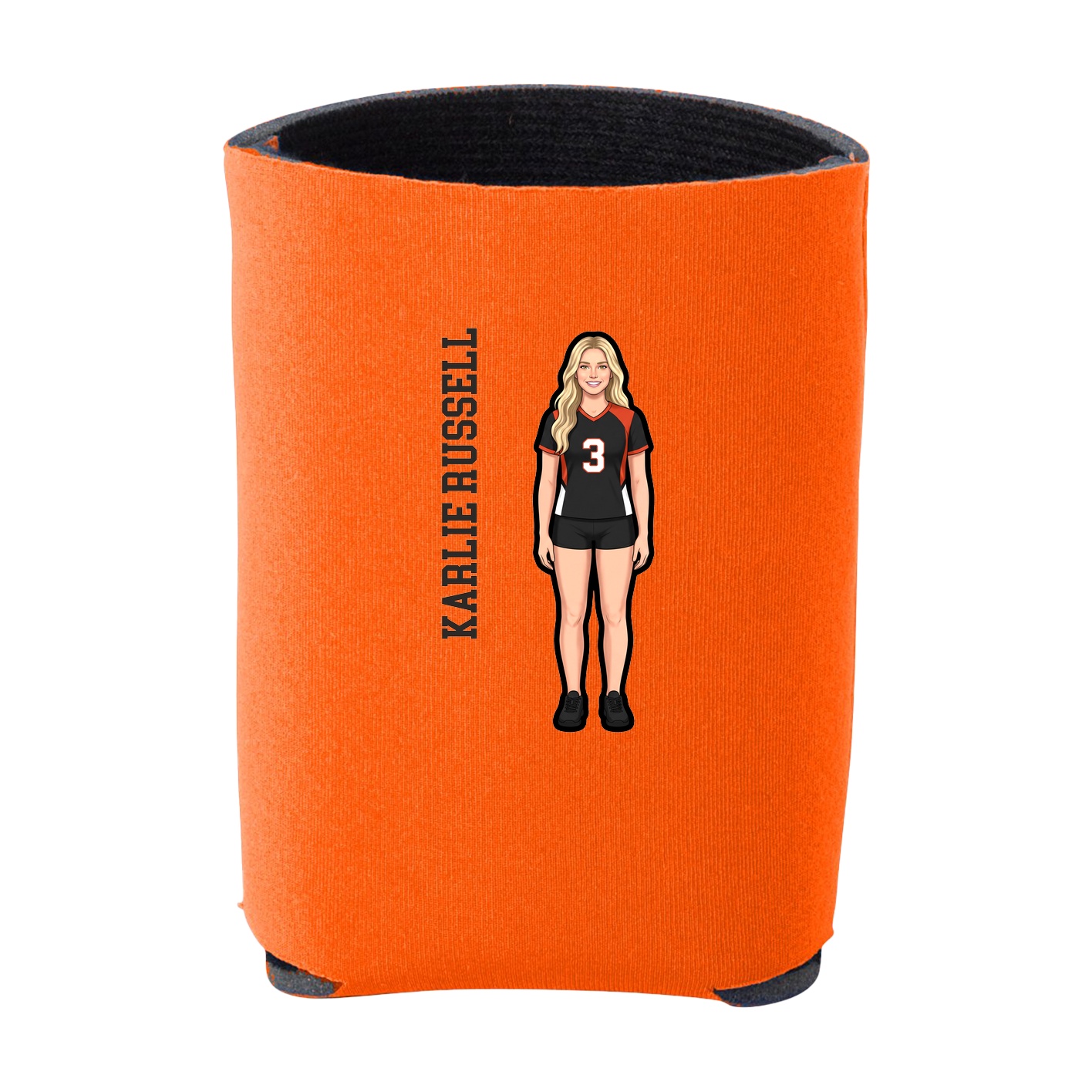Can Holder — Name Vertical in Orange