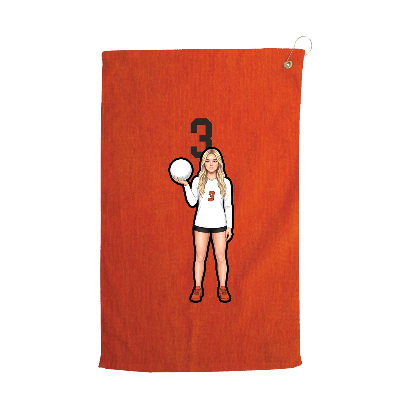 Golf Towel — Number Top in Orange