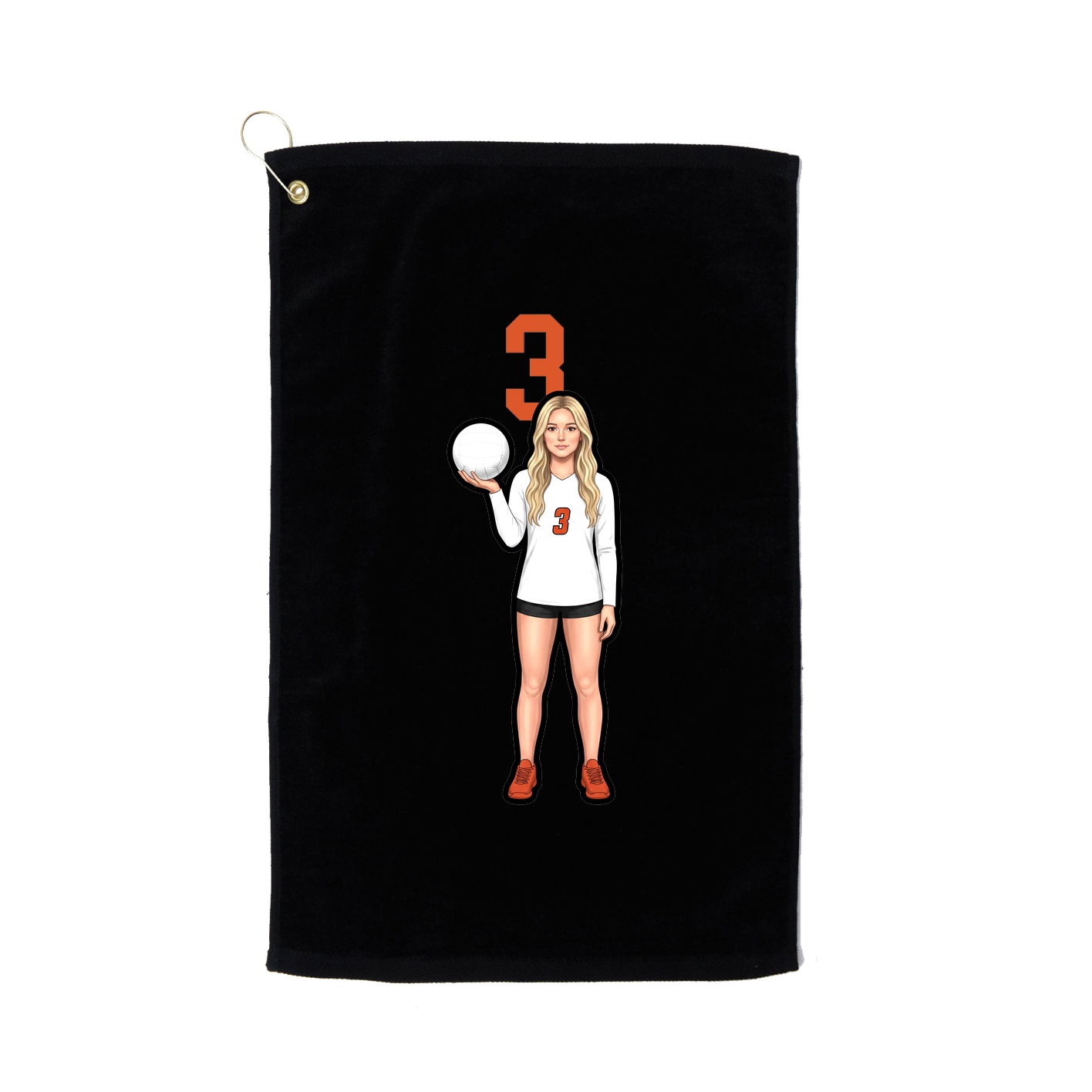 Golf Towel — Number Top in Black