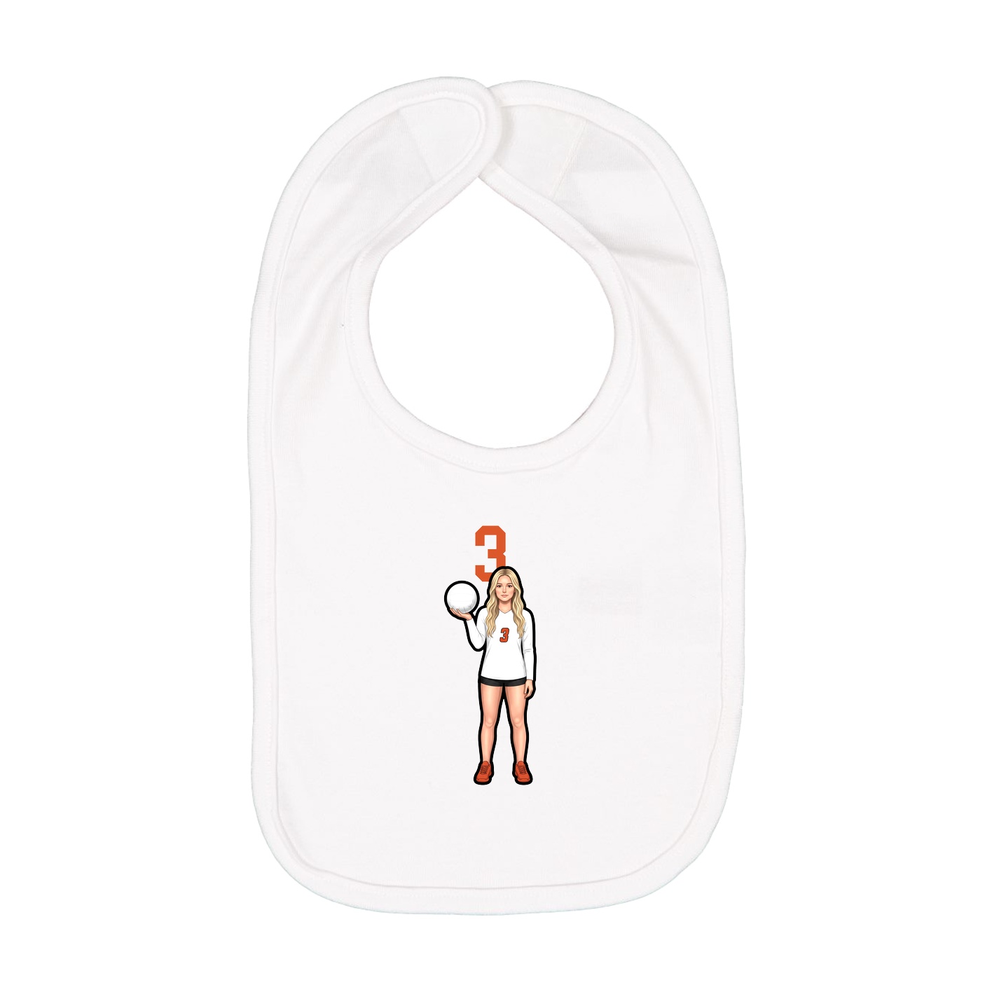 Infant Bib — Number Top in White