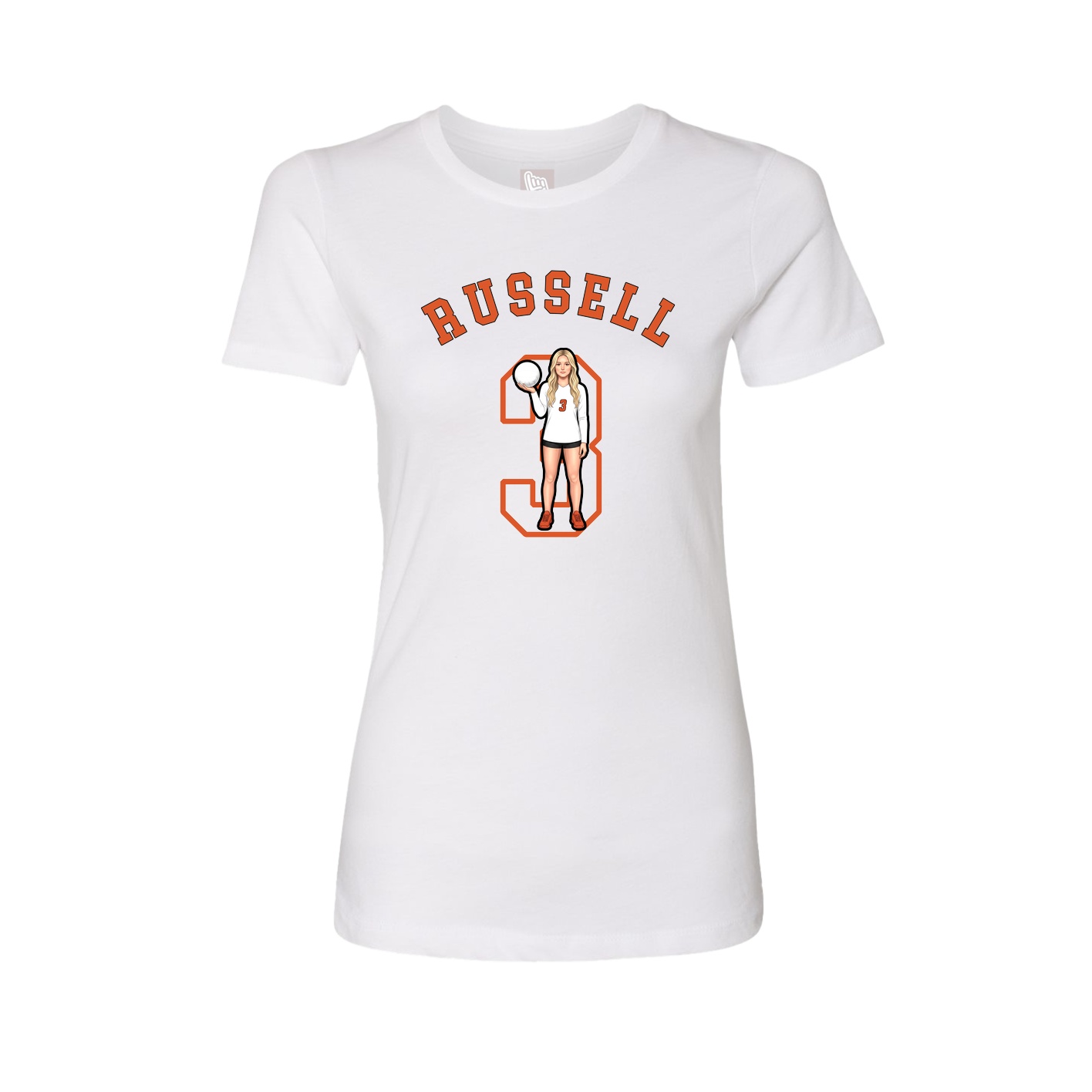 Fitted Women's Tee — Shirsey Arch in White