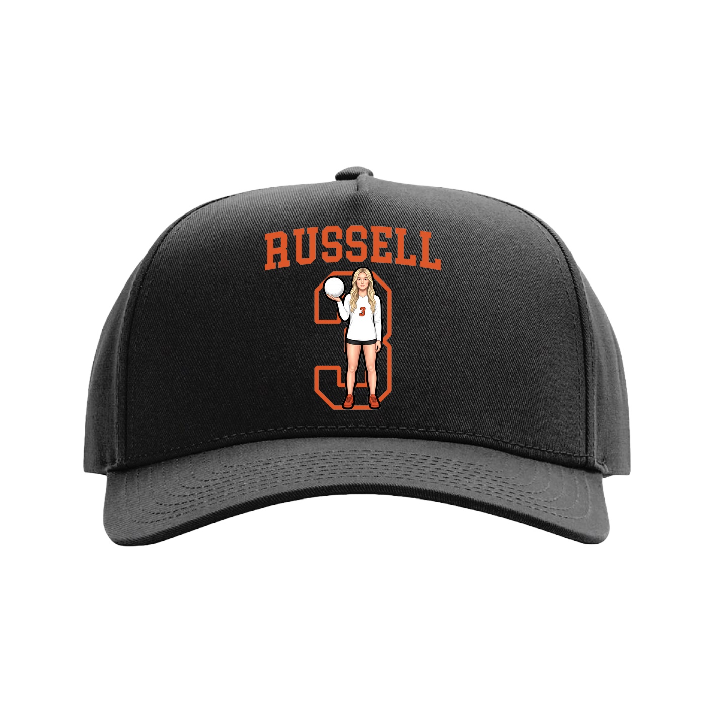 Full Fabric Five-Panel Champ Cap — Shirsey in Black