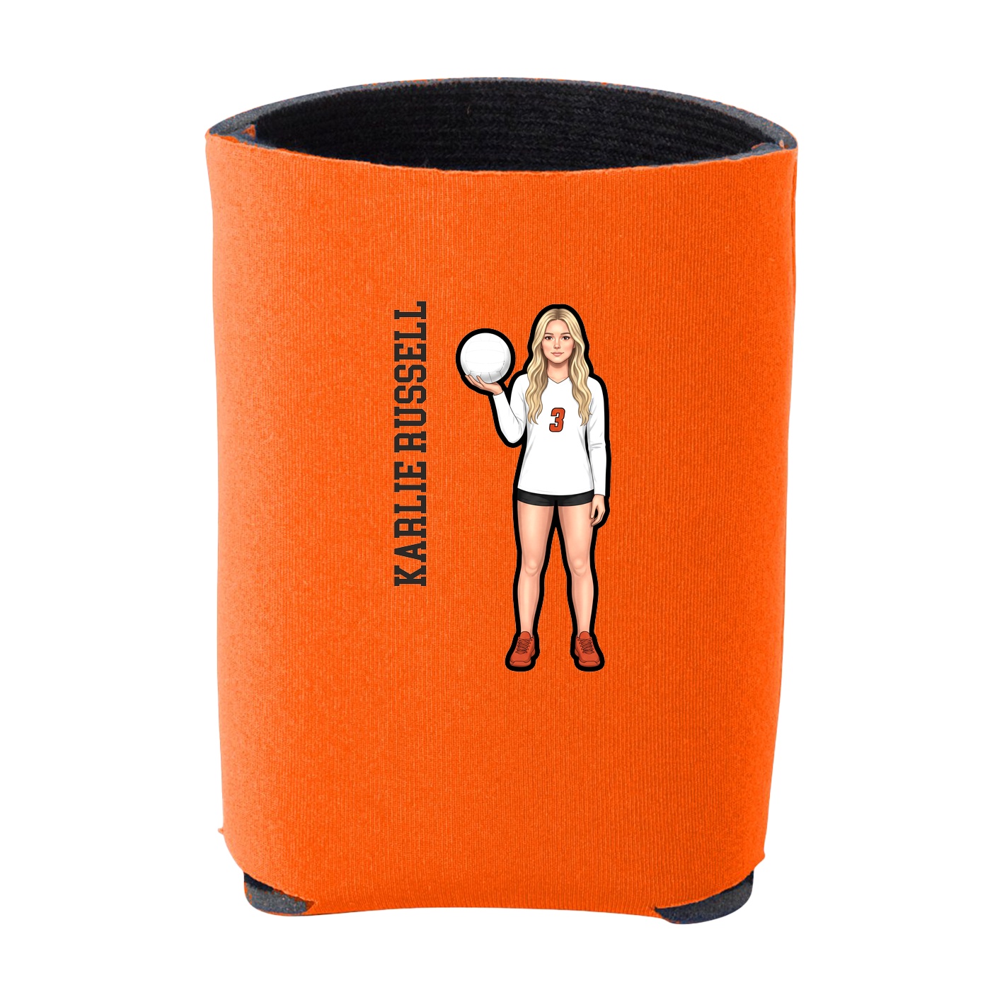 Can Holder — Name Vertical in Orange