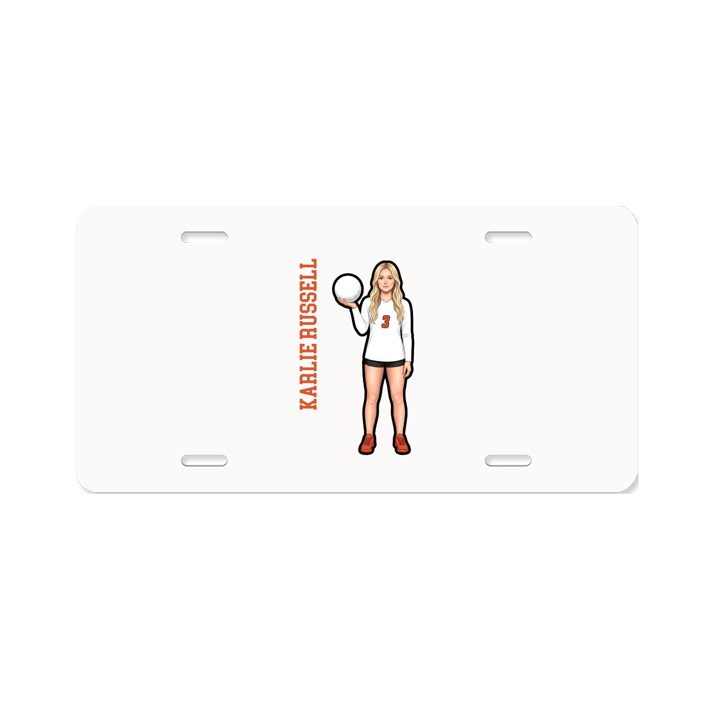 License Plate — Name Vertical in Classic