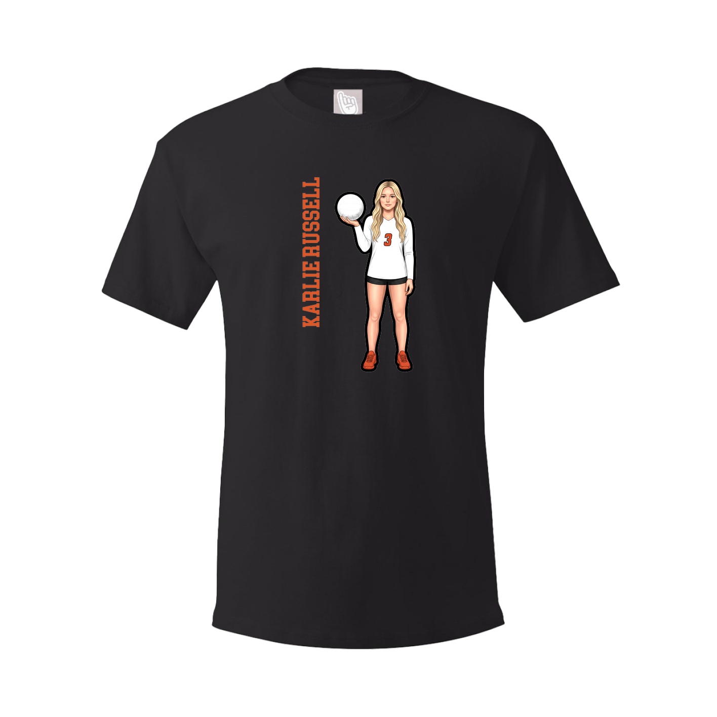 Tee — Name Vertical in Black